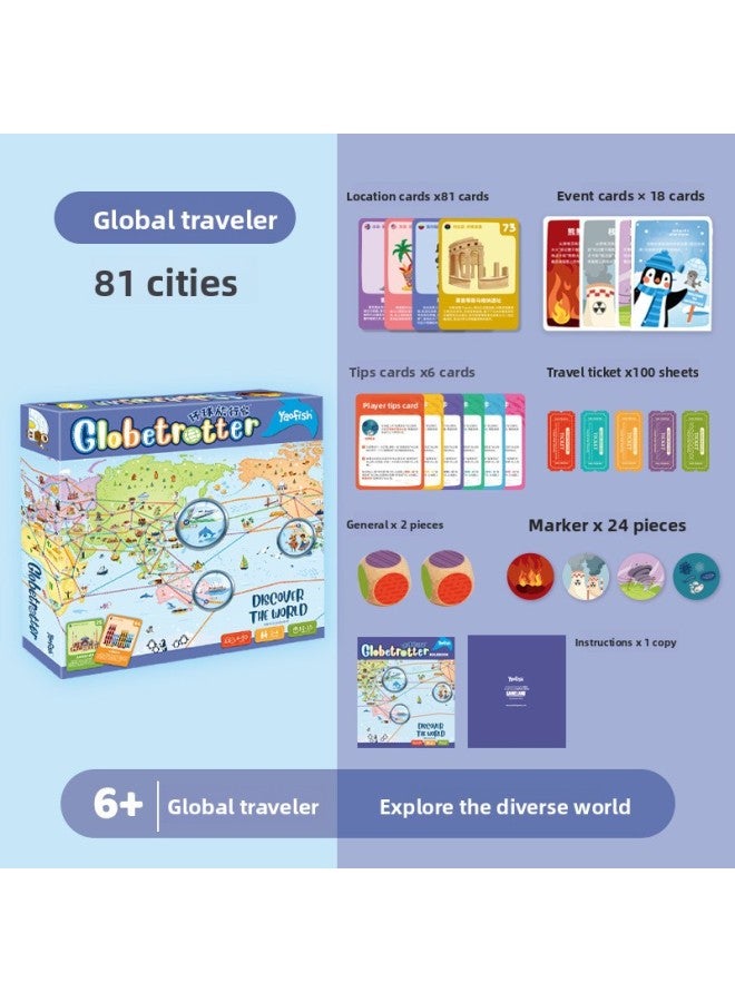 Yaofish Ray Fish Mountain River Journey Portable Children's Board Game China Travel Educational Toy Holiday Travel 5+